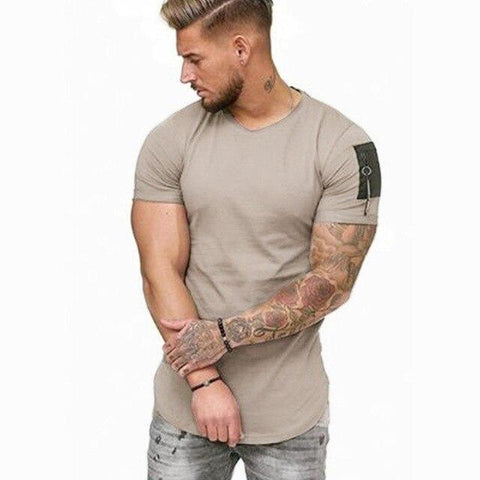 Zipper Shoulder Longline T-Shirt